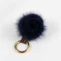 genuine fur pompoms key chain mink fur flower keychain